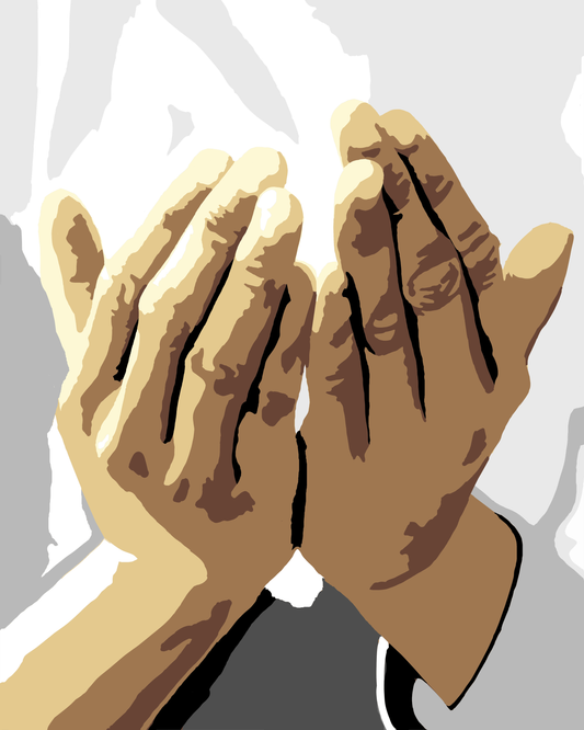 Mains ouvertes en prière 